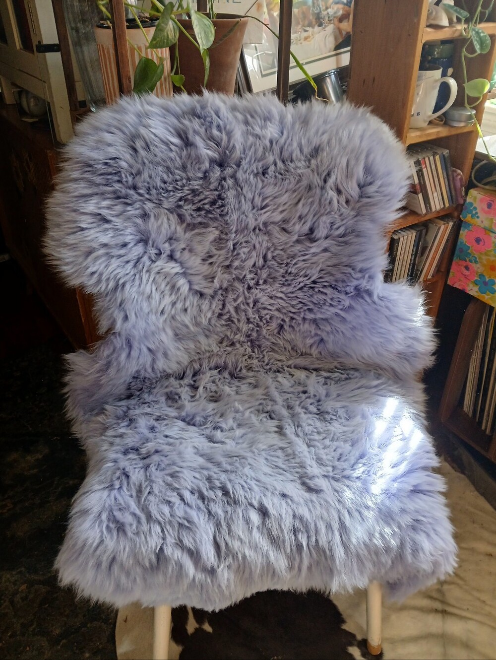 Lavender Purple Genuine Sheepskin Rug 2' X 3' Boho Pastel Goth Luxe